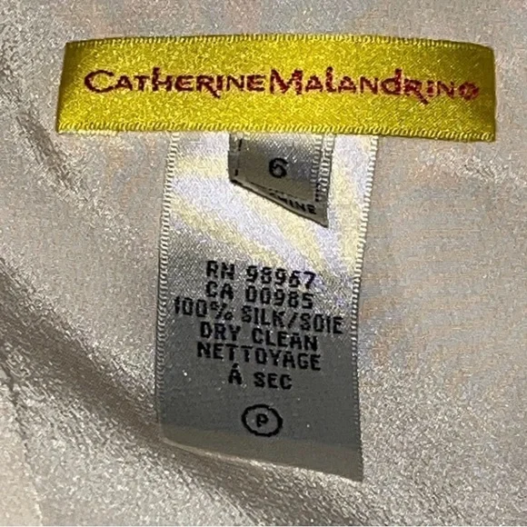 Catherine Malandrino Silk Halter Dress | Beaded Detail | Elegant Cream Maxi - Picture 3 of 9